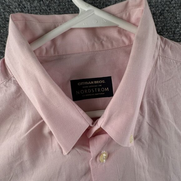 Gitman Bros For Nordstrom Pink Long Sleeve Button Up Shirt XL Men Check Cotton - Picture 7 of 16